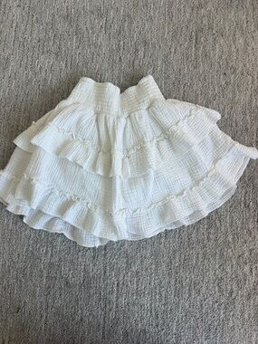 Ocean Drive White Tiered Ruffle Skater Skirt